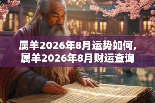 属羊2026年8月运势如何,属羊2026年8月财运查询