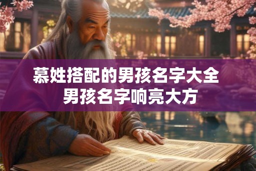 慕姓搭配的男孩名字大全 男孩名字响亮大方 慕姓搭配的男孩名字大全 男孩名字响亮大方