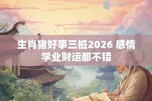 生肖猪好事三桩2026 感情学业财运都不错