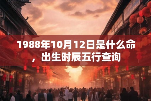 1988年10月12日是什么命，出生时辰五行查询