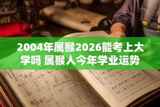 2004年属猴2026能考上大学吗 属猴人今年学业运势如何