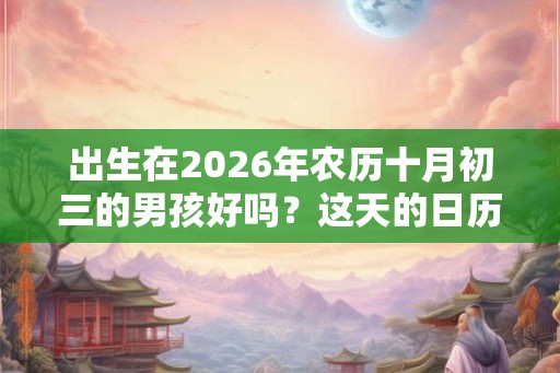 出生在2026年农历十月初三的男孩好吗？这天的日历如何？