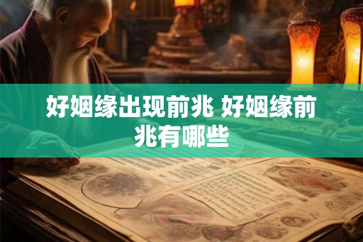 好姻缘出现前兆 好姻缘前兆有哪些