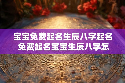 宝宝免费起名生辰八字起名 免费起名宝宝生辰八字怎么选