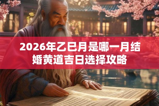 2026年乙巳月是哪一月结婚黄道吉日选择攻略