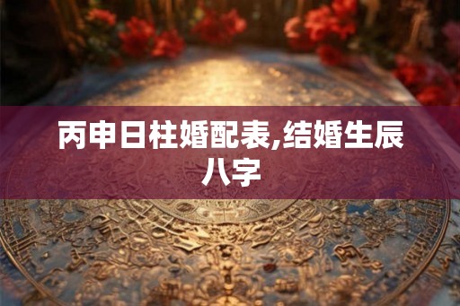 丙申日柱婚配表,结婚生辰八字