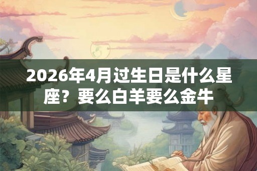 2026年4月过生日是什么星座？要么白羊要么金牛