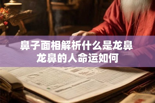鼻子面相解析什么是龙鼻 龙鼻的人命运如何