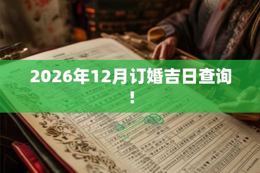 2026年12月订婚吉日查询！