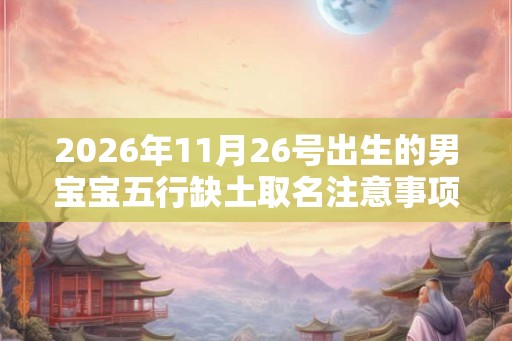 2026年11月26号出生的男宝宝五行缺土取名注意事项