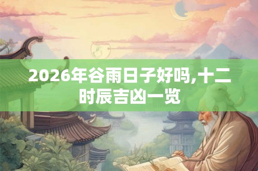 2026年谷雨日子好吗,十二时辰吉凶一览