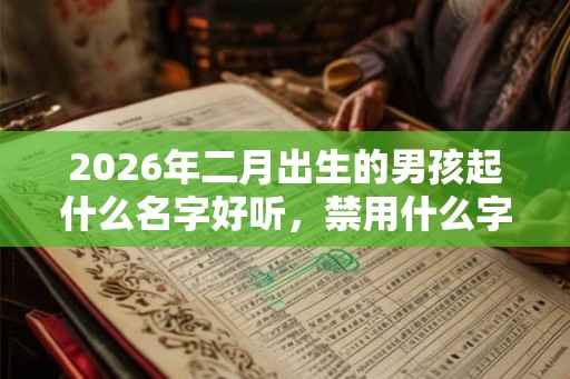 2026年二月出生的男孩起什么名字好听，禁用什么字
