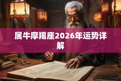 属牛摩羯座2026年运势详解