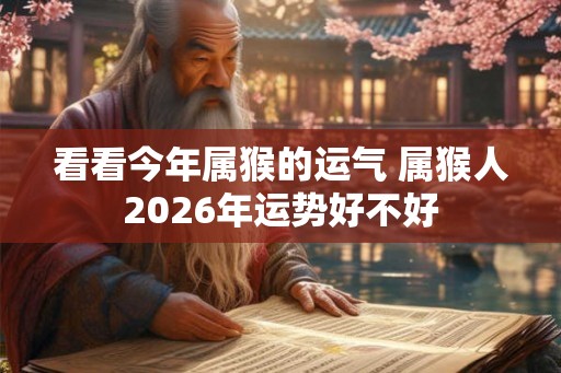 看看今年属猴的运气 属猴人2026年运势好不好