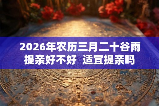 2026年农历三月二十谷雨提亲好不好  适宜提亲吗