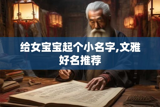 给女宝宝起个小名字,文雅好名推荐