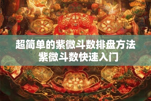 超简单的紫微斗数排盘方法  紫微斗数快速入门