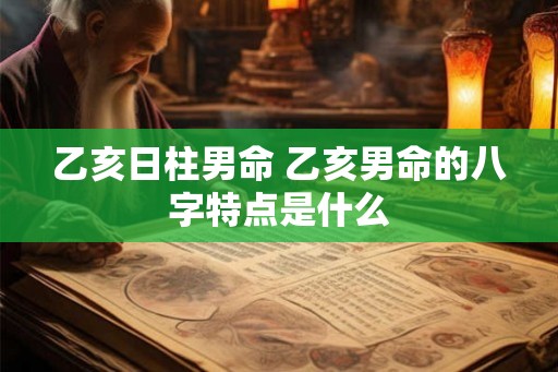 乙亥日柱男命 乙亥男命的八字特点是什么