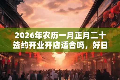 2026年农历一月正月二十签约开业开店适合吗，好日子吗？