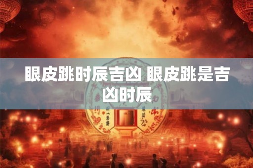 眼皮跳时辰吉凶 眼皮跳是吉凶时辰