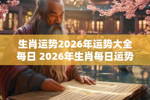 生肖运势2026年运势大全每日 2026年生肖每日运势如何 生肖运势2026年运势大全每日 2026年生肖每日运势如何