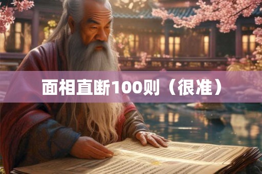 面相直断100则（很准）