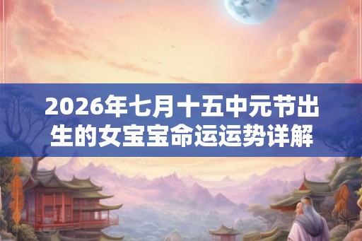 2026年七月十五中元节出生的女宝宝命运运势详解 2026年七月十五中元节出生的女宝宝命运运势详解