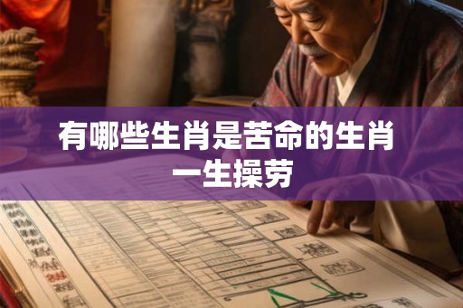 有哪些生肖是苦命的生肖 一生操劳