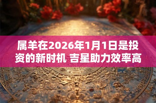 属羊在2026年1月1日是投资的新时机 吉星助力效率高