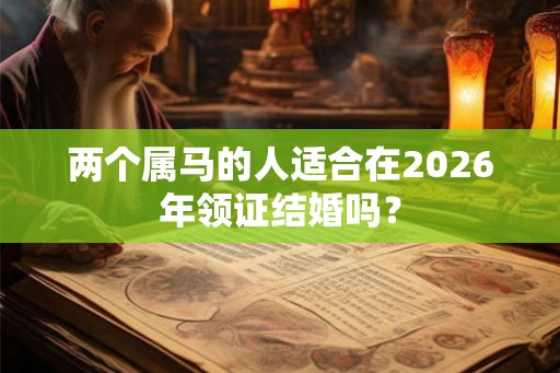 两个属马的人适合在2026年领证结婚吗？