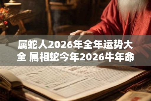 属蛇人2026年全年运势大全 属相蛇今年2026牛年命运怎么样 属蛇人2026年全年运势大全 属相蛇今年2026牛年命运怎么样