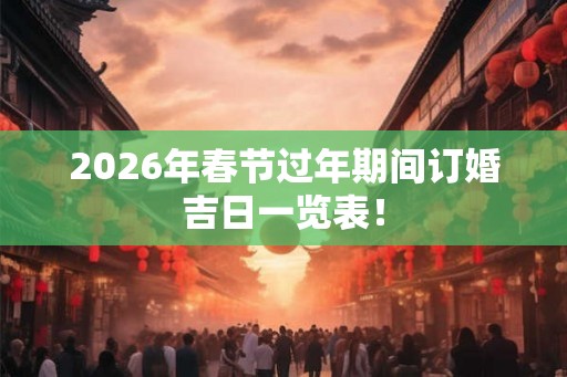 2026年春节过年期间订婚吉日一览表！