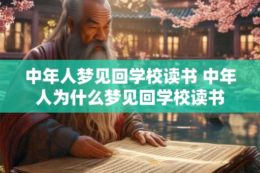 中年人梦见回学校读书 中年人为什么梦见回学校读书