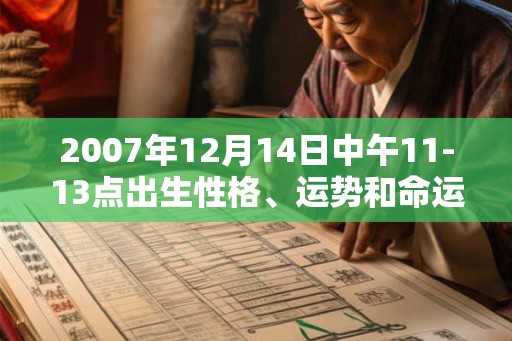 2007年12月14日中午11-13点出生性格、运势和命运
