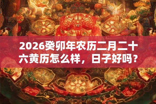 2026癸卯年农历二月二十六黄历怎么样，日子好吗？