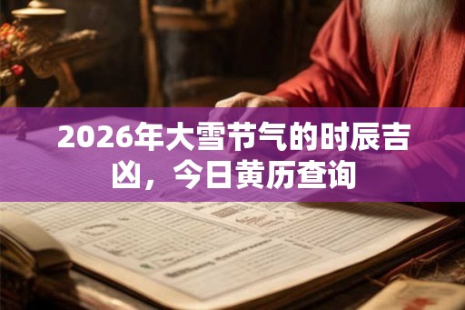 2026年大雪节气的时辰吉凶，今日黄历查询