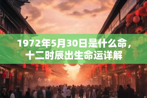 1972年5月30日是什么命,十二时辰出生命运详解 1972年5月30日是什么命,十二时辰出生命运详解