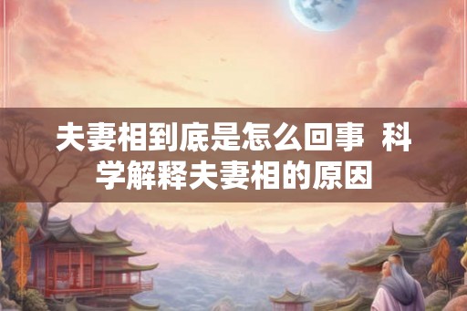 夫妻相到底是怎么回事  科学解释夫妻相的原因