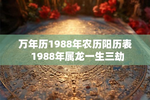 万年历1988年农历阳历表  1988年属龙一生三劫