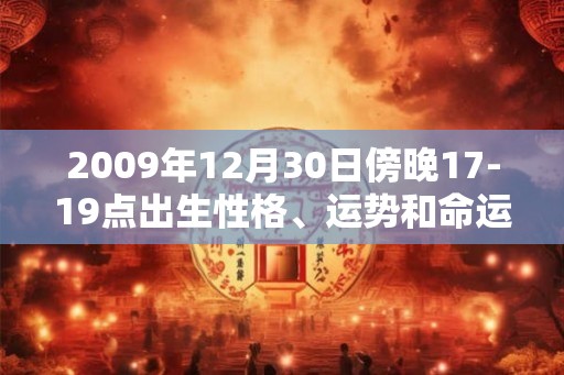 2009年12月30日傍晚17-19点出生性格、运势和命运