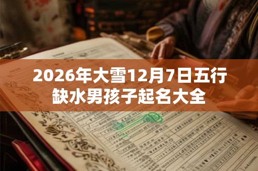 2026年大雪12月7日五行缺水男孩子起名大全