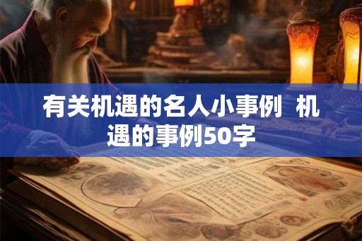 有关机遇的名人小事例  机遇的事例50字
