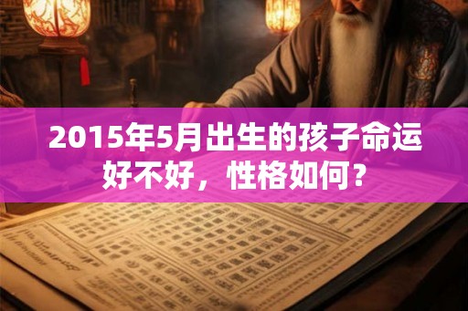 2015年5月出生的孩子命运好不好，性格如何？