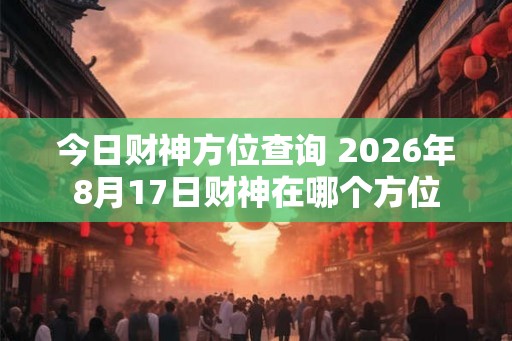 今日财神方位查询 2026年8月17日财神在哪个方位 今日财神方位查询 2026年8月17日财神在哪个方位