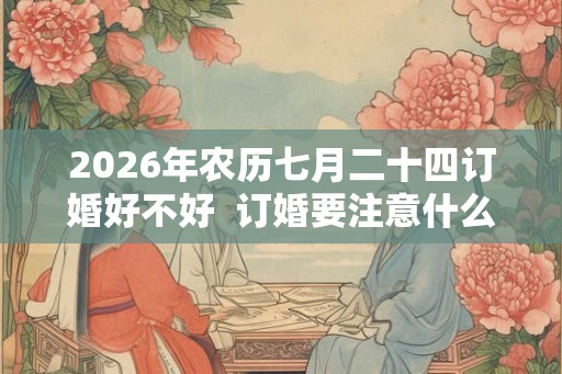2026年农历七月二十四订婚好不好 订婚要注意什么 2026年农历七月二十四订婚好不好 订婚要注意什么