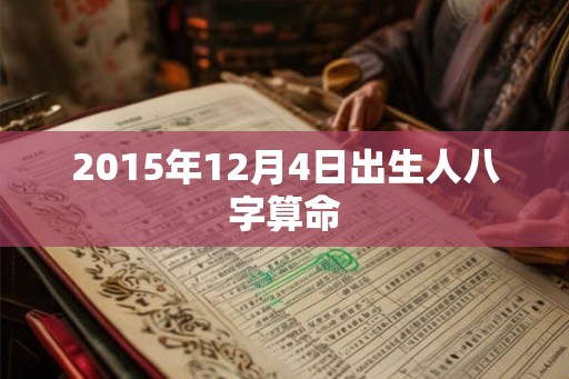 2015年12月4日出生人八字算命