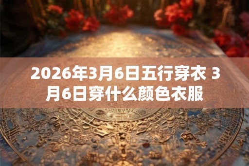 2026年3月6日五行穿衣 3月6日穿什么颜色衣服