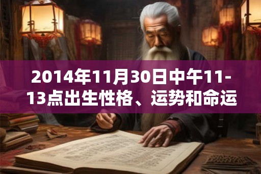 2014年11月30日中午11-13点出生性格、运势和命运