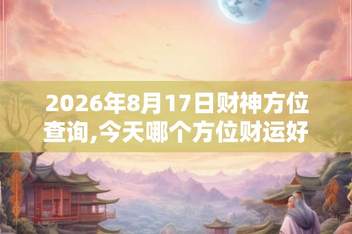 2026年8月17日财神方位查询,今天哪个方位财运好