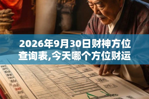 2026年9月30日财神方位查询表,今天哪个方位财运好 2026年9月30日财神方位查询表,今天哪个方位财运好